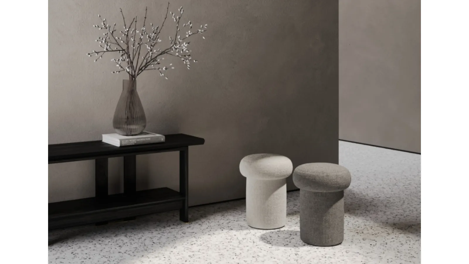 Chignon fabric pouf by Vibieffe