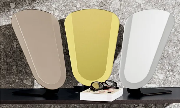 Colored mirror with acid-etched border and metal structure Clessidra Table by Sovet