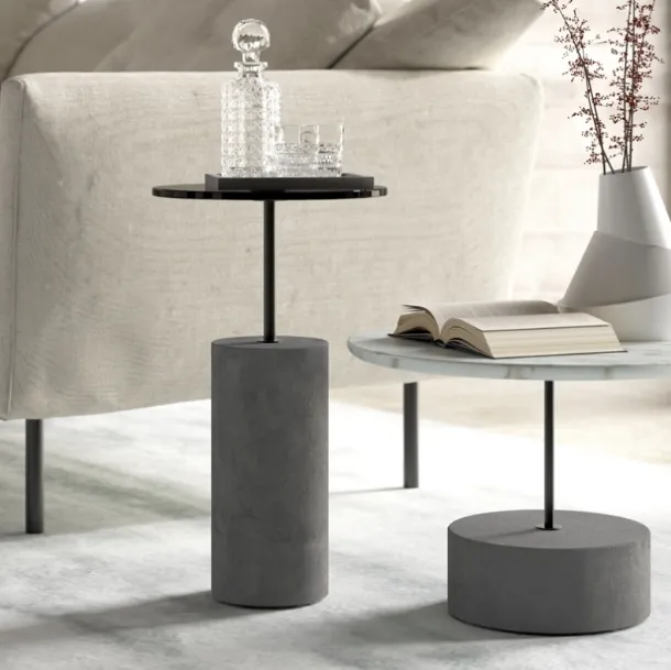 Coffee table with marble or glass top and concrete base Concrete by Vibieffe