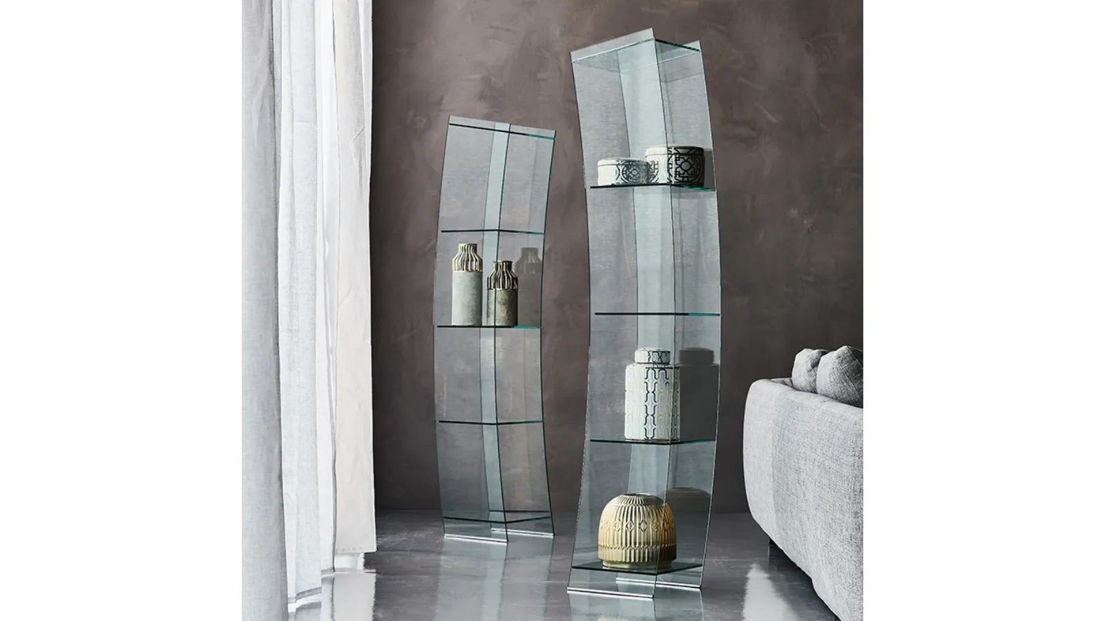 Open Wind glass design container by Cattelan Italia