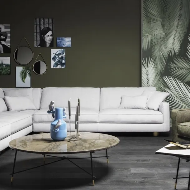 Round marble Cross coffee table by Vibieffe