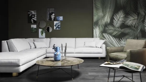 Round marble Cross coffee table by Vibieffe