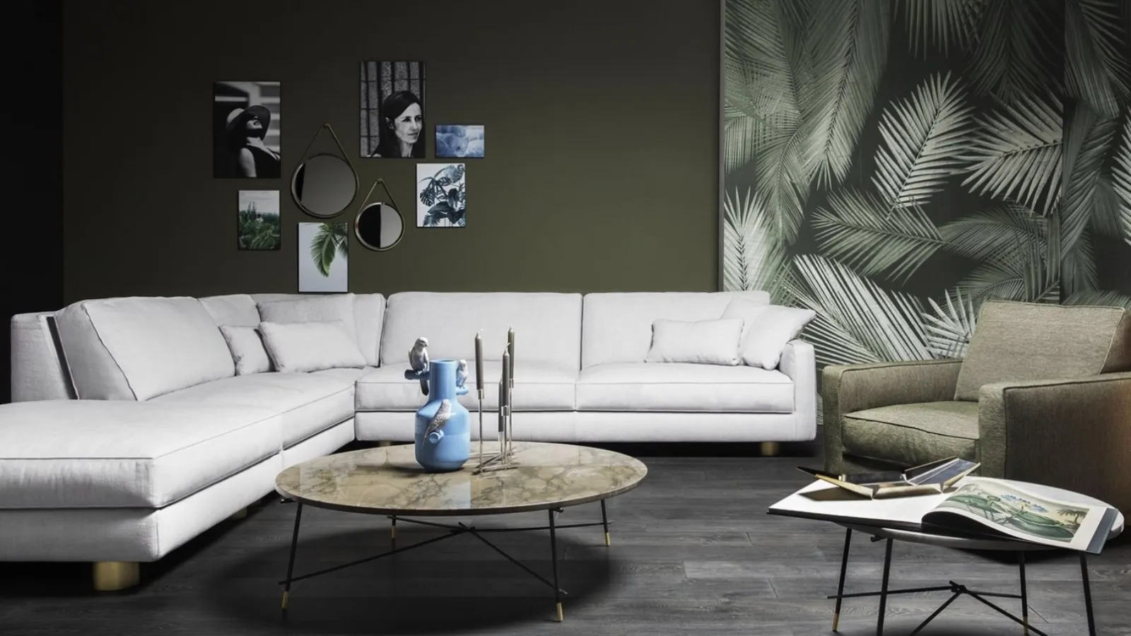 Round marble Cross coffee table by Vibieffe