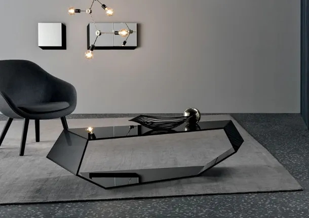 Dekon 2 glass design coffee table by Tonelli