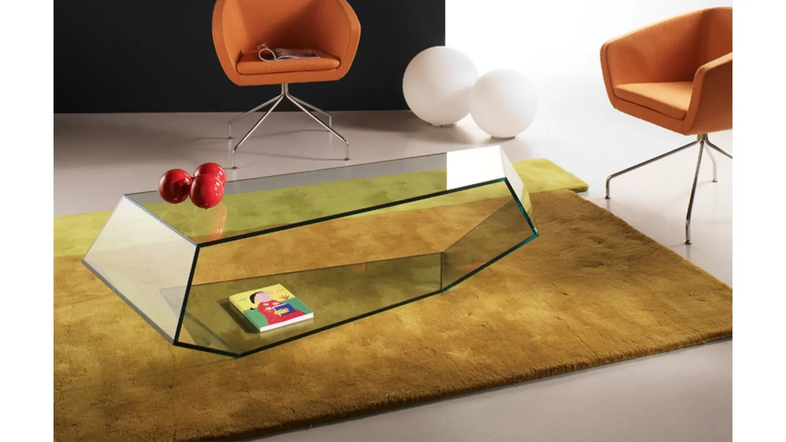 Dekon 2 glass coffee table by Tonelli