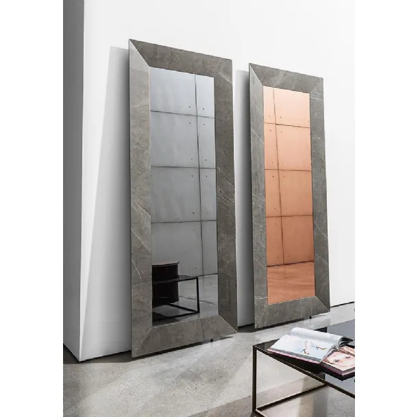 Rectangular Denver mirror with Sovet ceramic frame