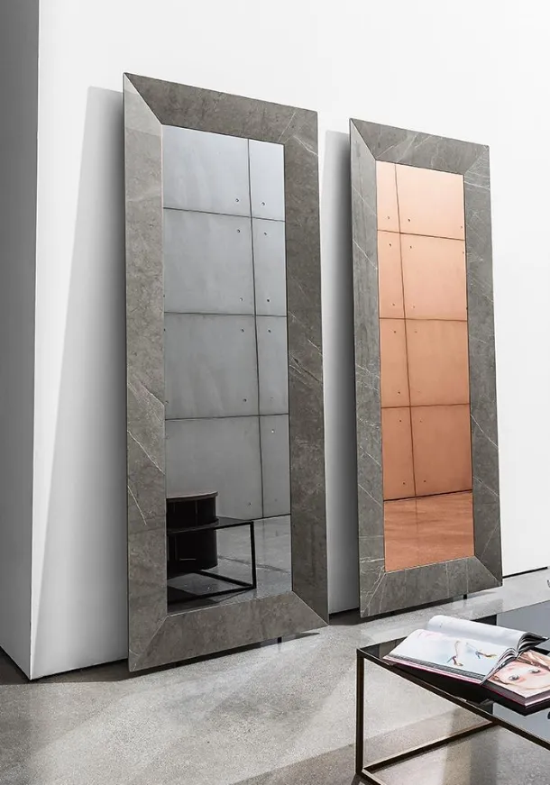 Rectangular Denver mirror with Sovet ceramic frame