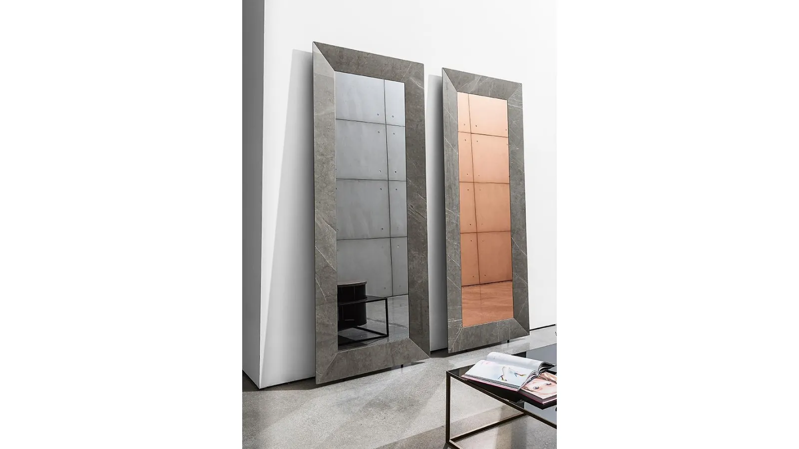 Rectangular Denver mirror with Sovet ceramic frame