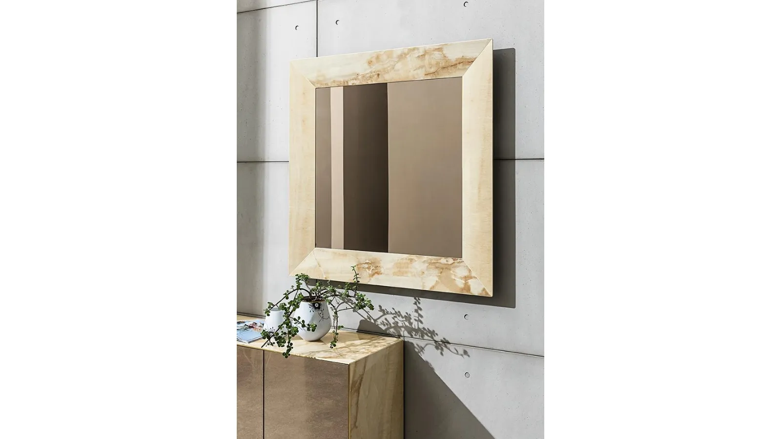 Square Denver mirror with Sovet ceramic frame