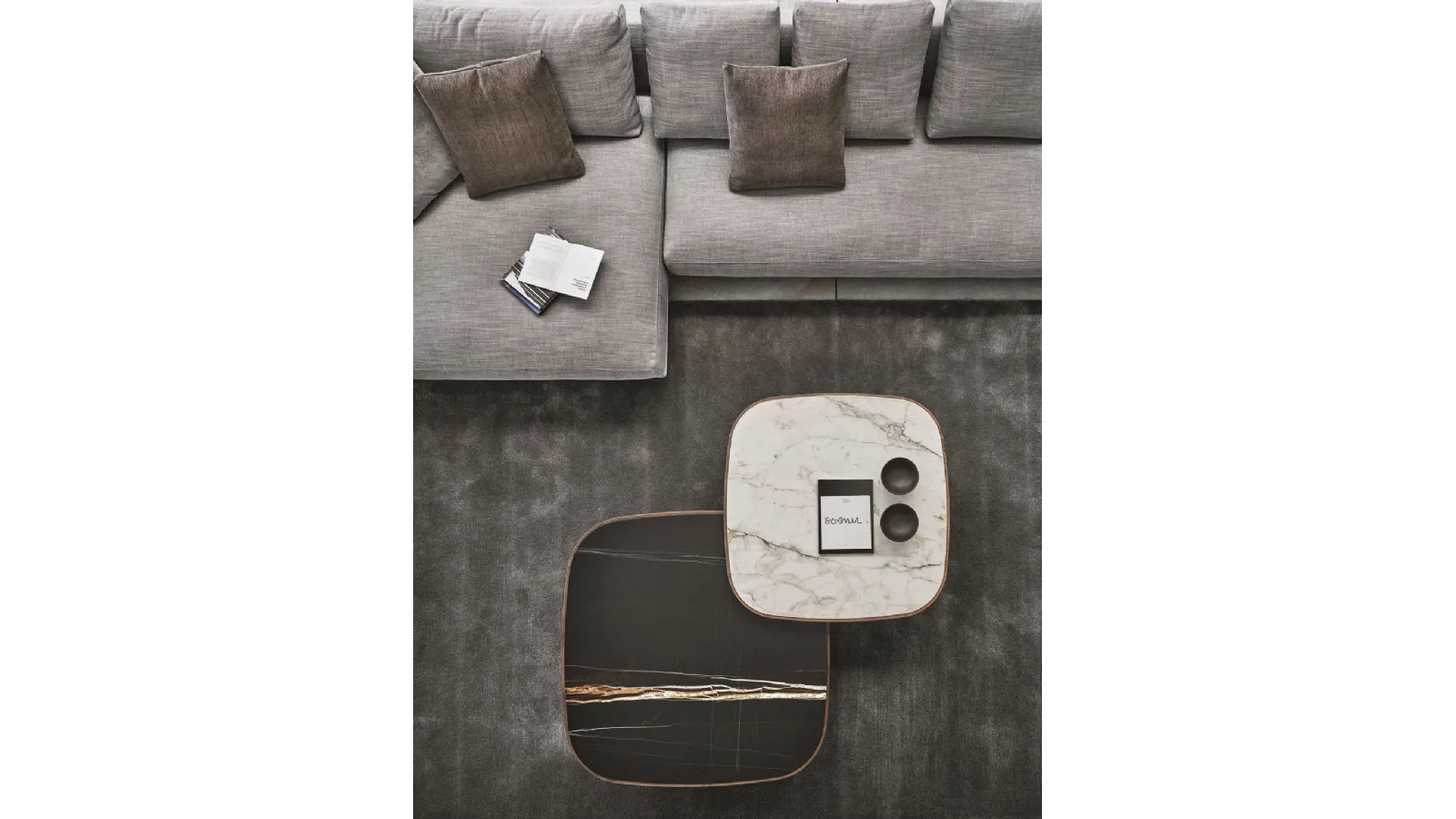 Square Side Table with Porada Marble Top