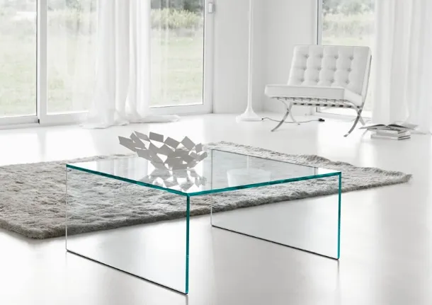 Eden glass bridge coffee table by Tonelli
