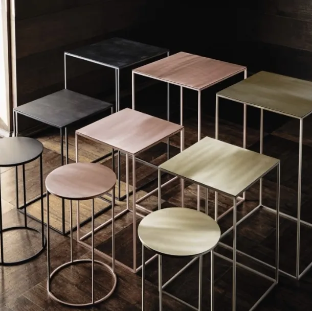 Essential metal side tables by Vibieffe