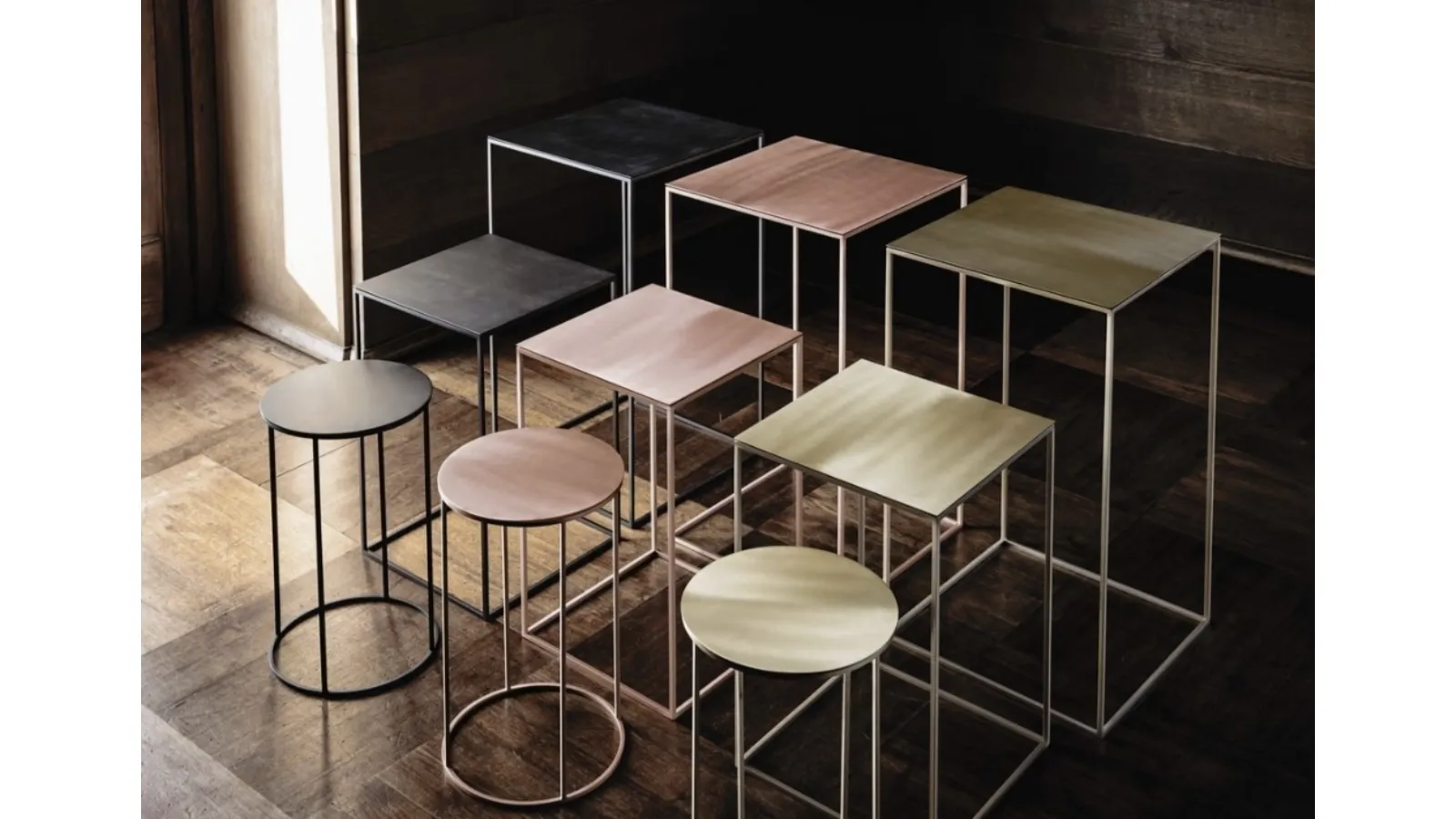 Essential metal side tables by Vibieffe