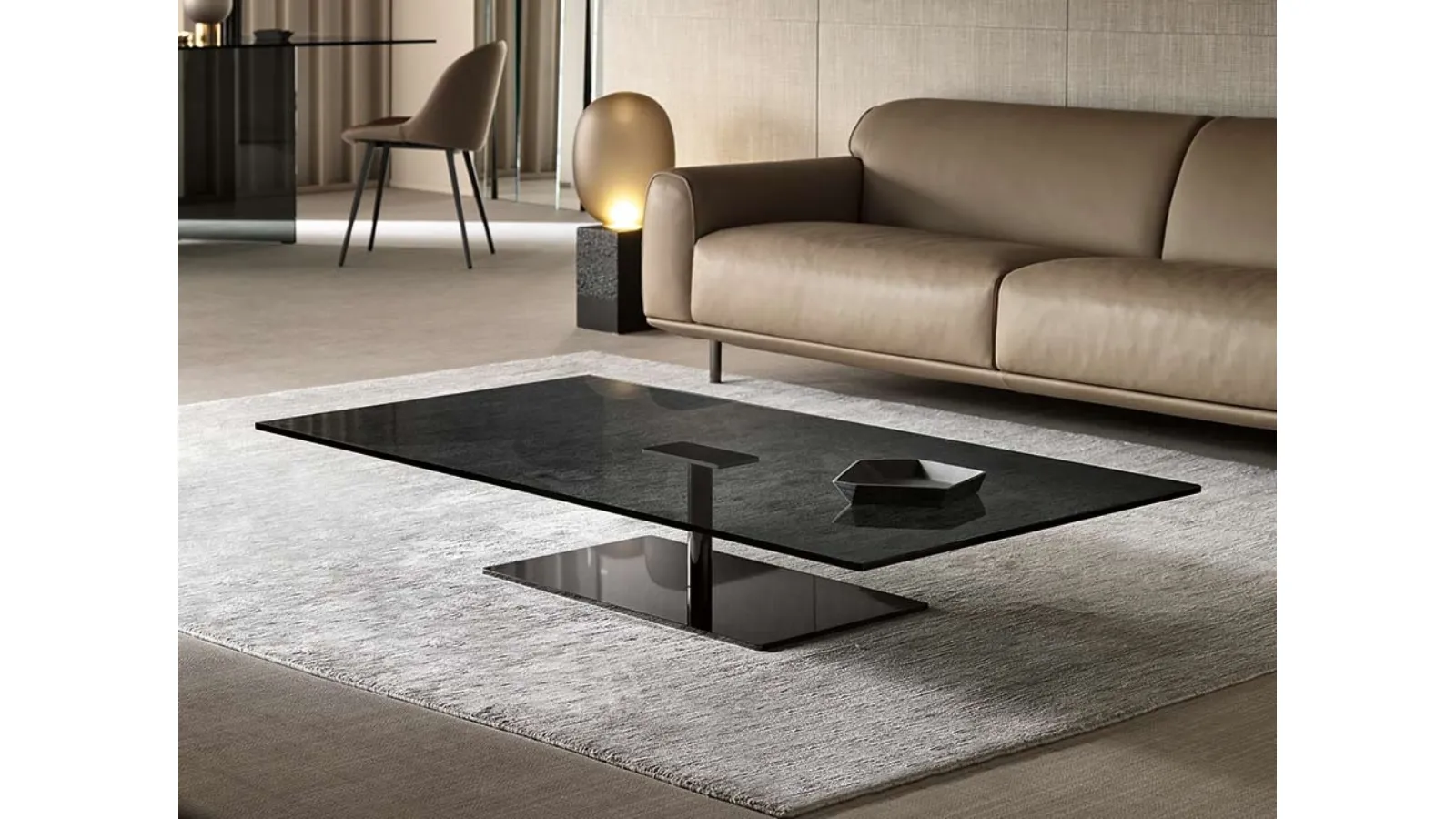 Farniente glass coffee table by Tonelli