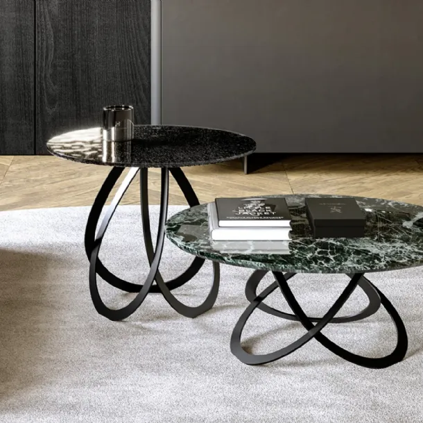 Febe Low coffee table in marble or glass by Eforma