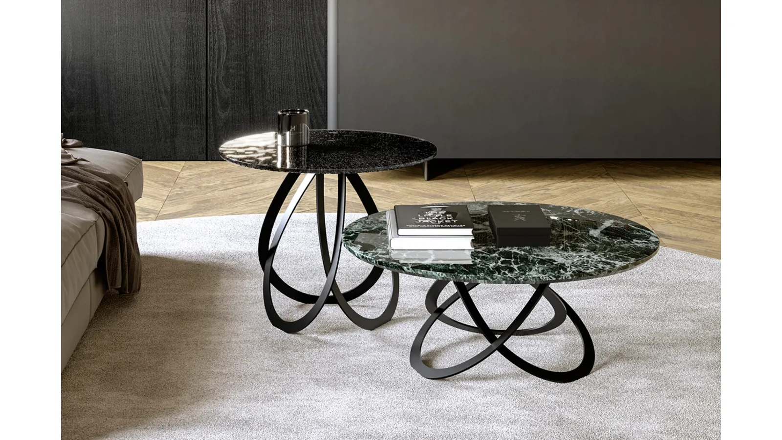 Febe Low coffee table in marble or glass by Eforma