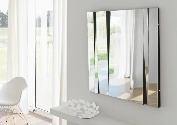 Wall mirror with inclined and adjustable mirrored strips Fittipaldi by Tonelli