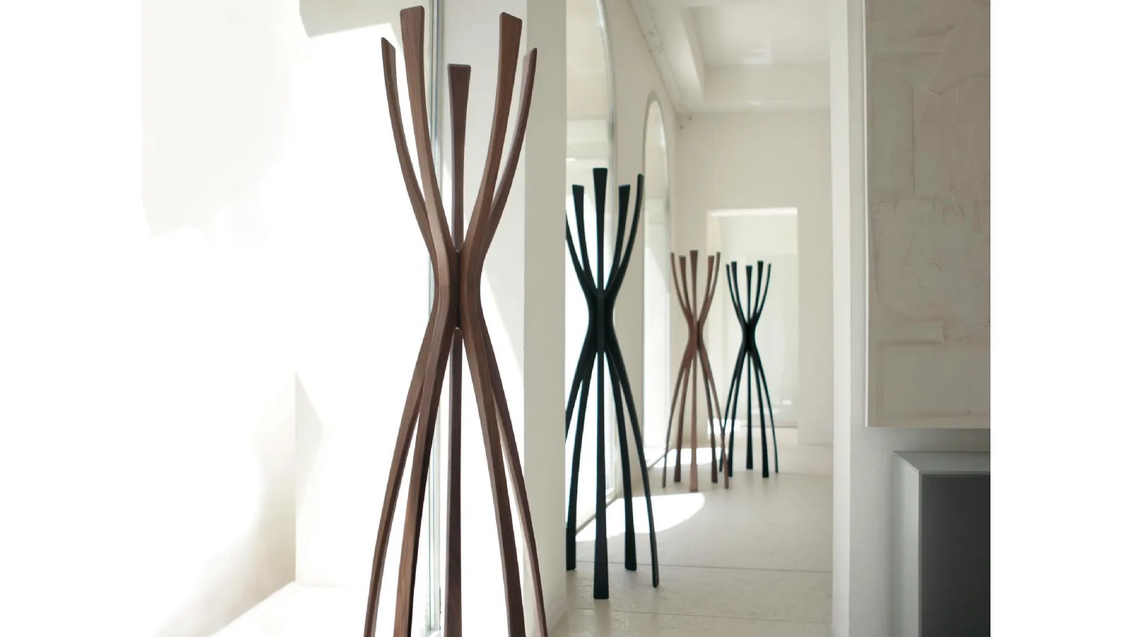 Flamingo solid wood design coat rack by Porada