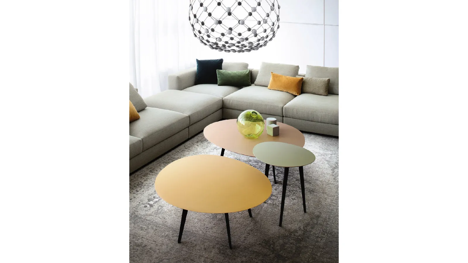 Lacquered wood side tables Flowers by Lema