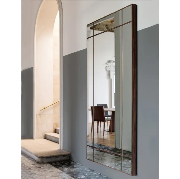 Mirror with solid wood decorations Four Seasons by Porada