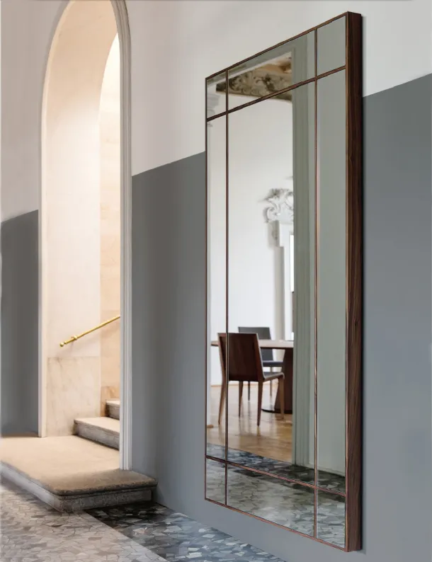 Mirror with solid wood decorations Four Seasons by Porada