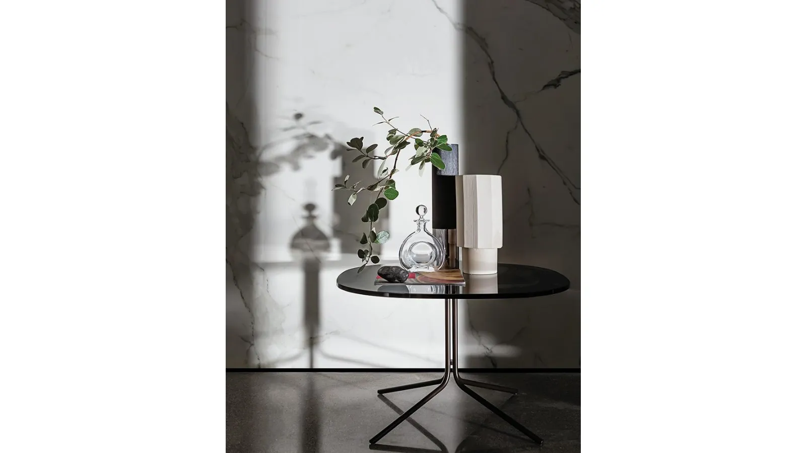 Genius side tables with glass top and metal base by Sovet