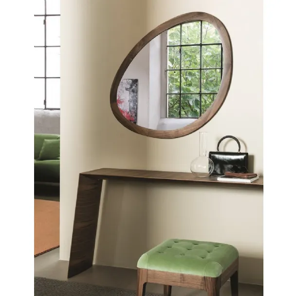 Wall mirror with solid walnut frame Giolino and Giolo by Porada
