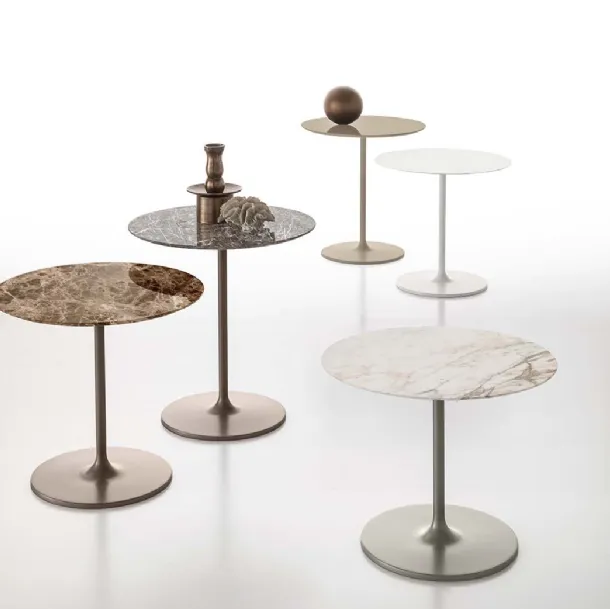 Round Glow coffee table with Alivar marble top