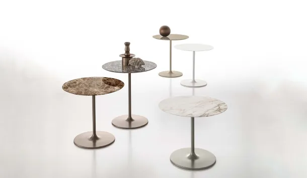 Round Glow coffee table with Alivar marble top