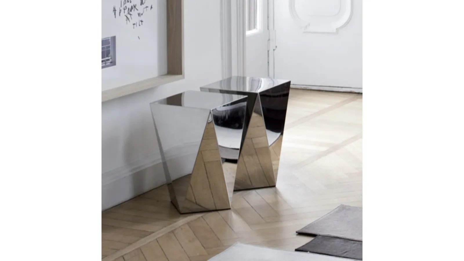 Glowy Side Tables in Steel by Vibieffe