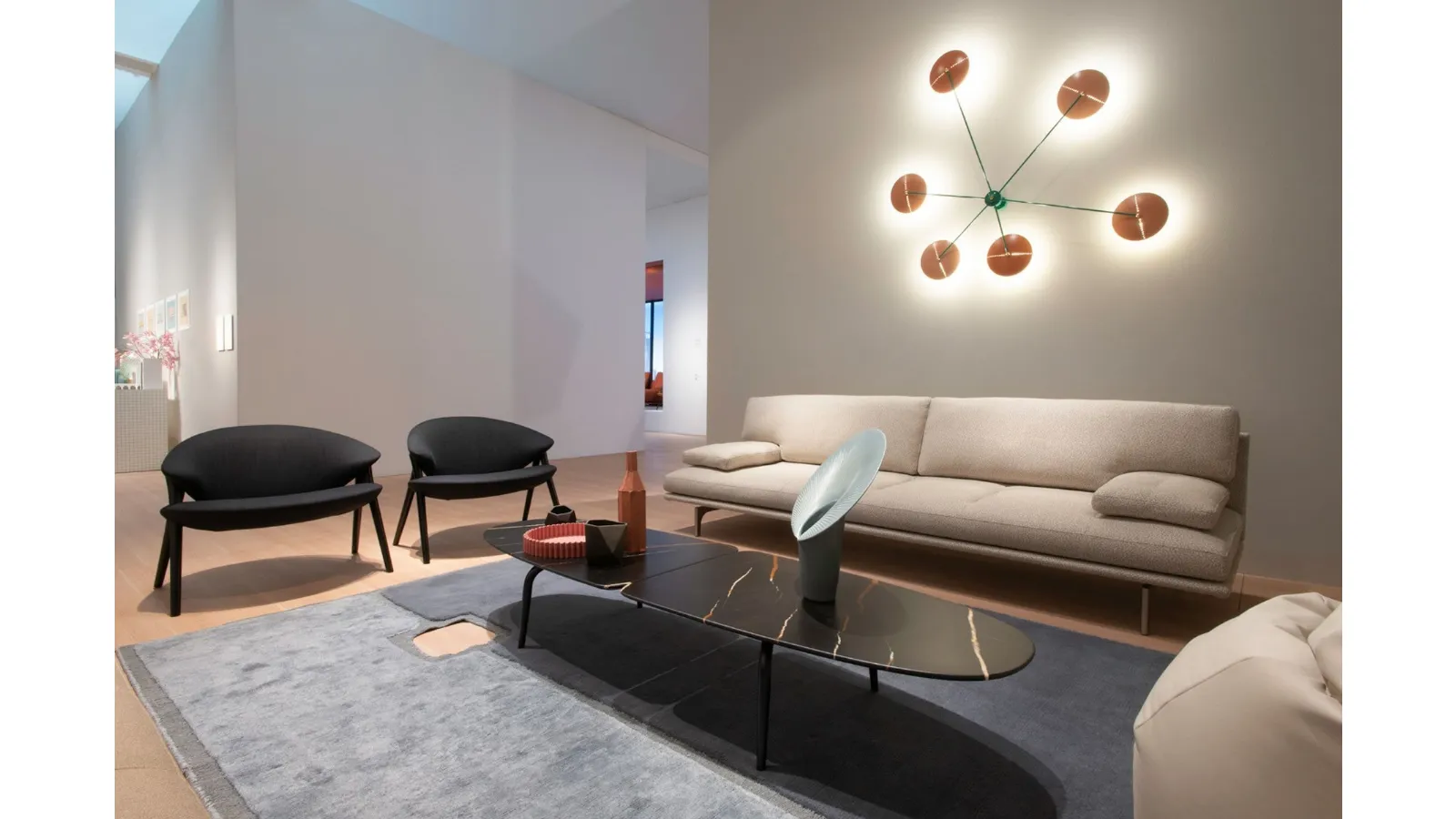 Oval marble coffee table Graphium by Zanotta