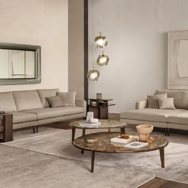 Halo side table in marble or glass by Fiam