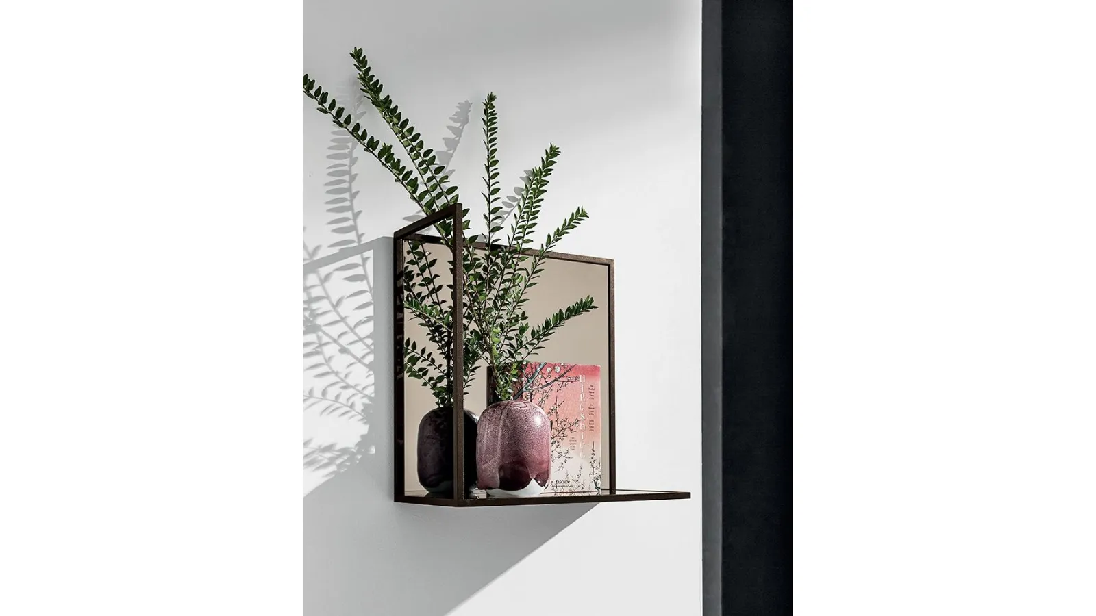 Helia shelf in bronze mirror glass with metal profile by Sovet