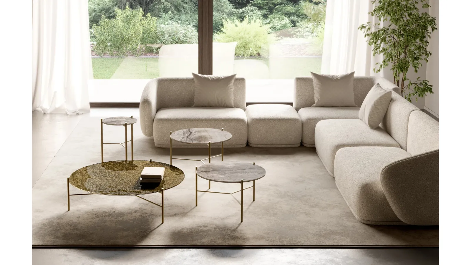 Jack coffee table with Eforma glass top