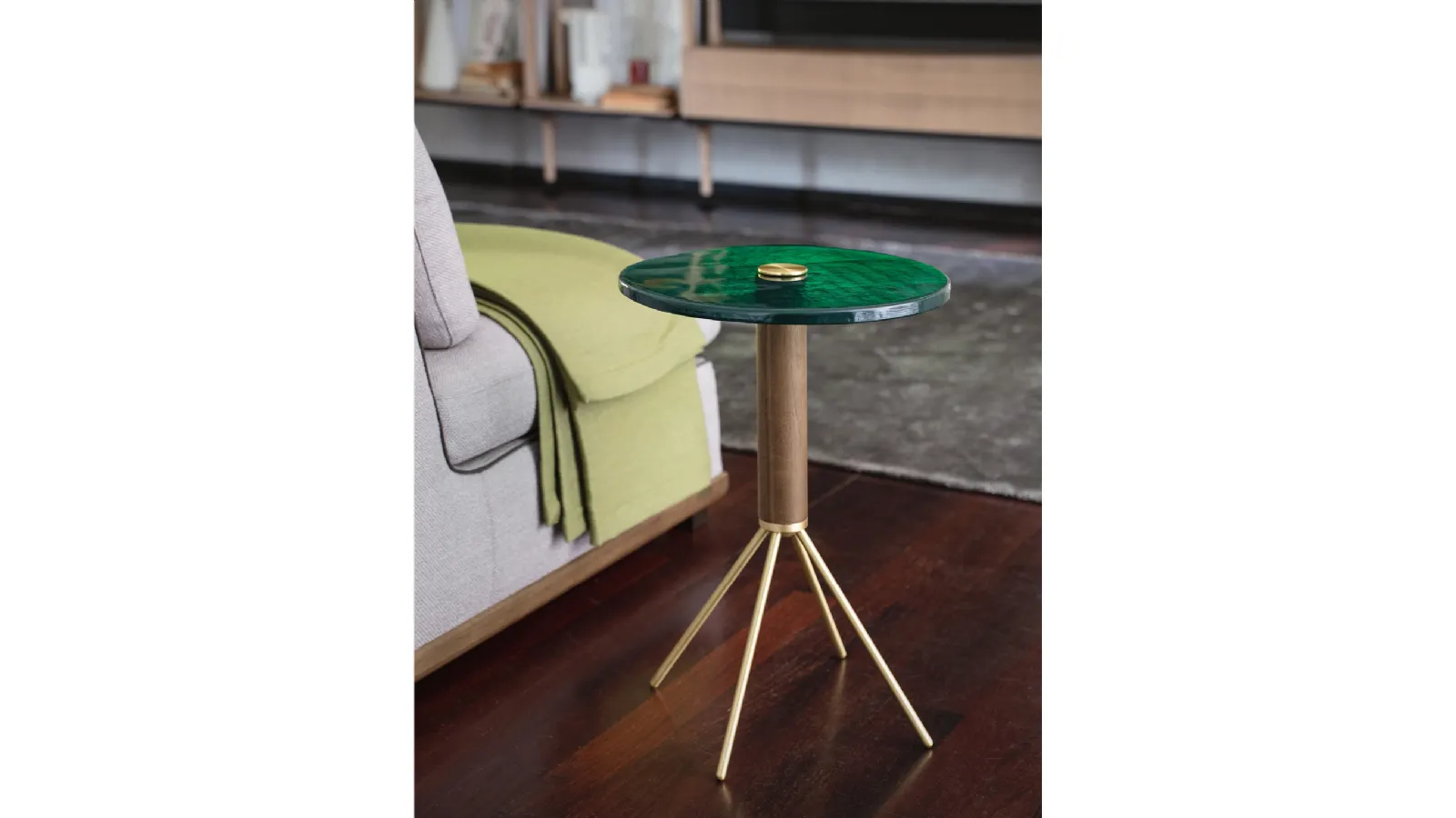 Jelly round coffee table in fused glass by Porada