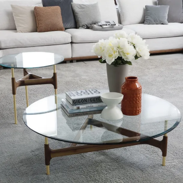 Joint Glass Coffee Table by Porada
