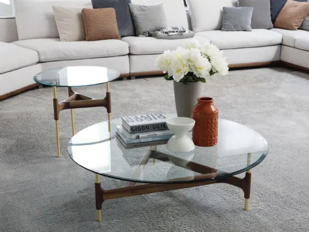 Joint Glass Coffee Table by Porada
