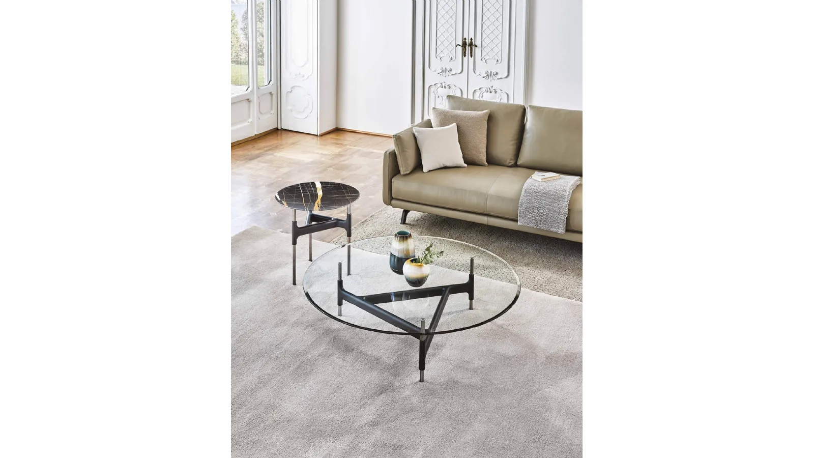 Joint Glass Coffee Table by Porada