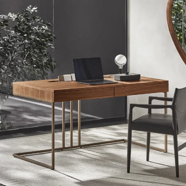 Kepler walnut desk by Porada