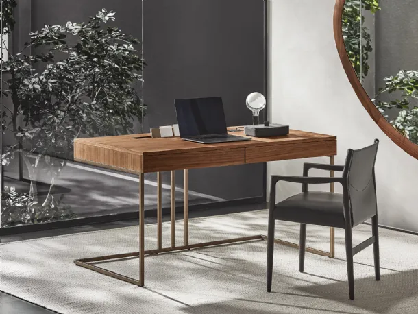 Kepler walnut desk by Porada