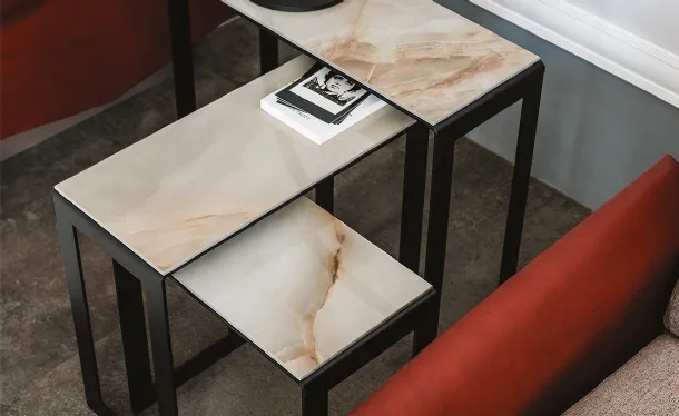 Kitano ceramic marble-effect coffee tables by Cattelan Italia