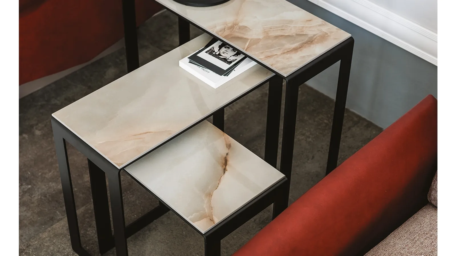Kitano ceramic marble-effect coffee tables by Cattelan Italia