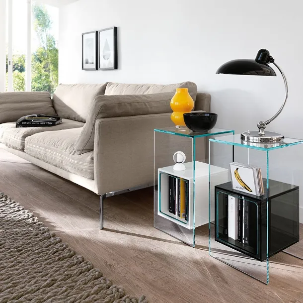 Magique glass coffee table by Fiam