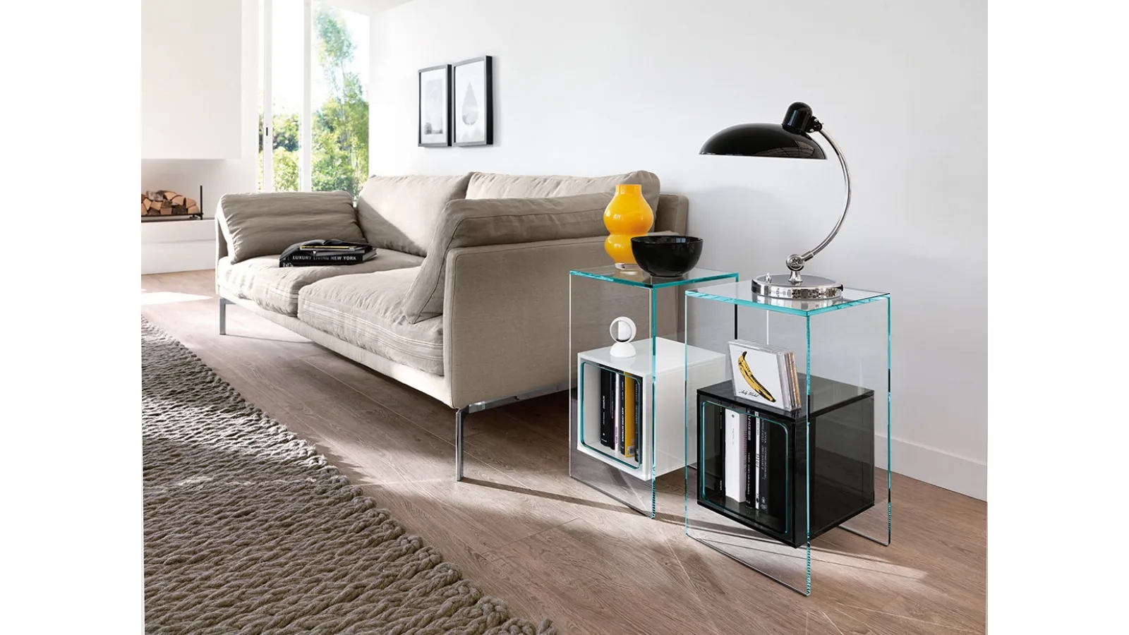Magique glass coffee table by Fiam