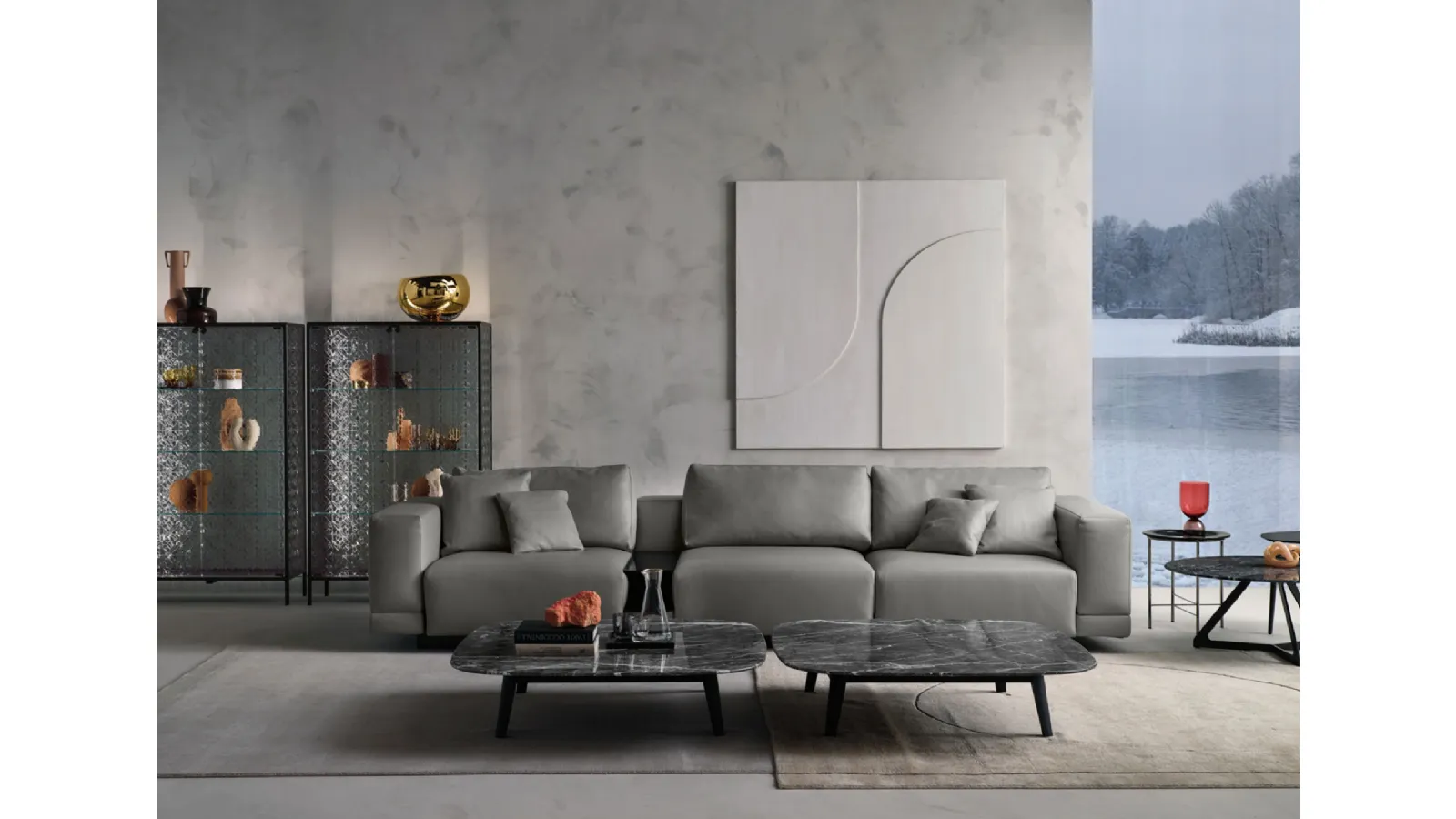 Magma Side Table with Fiam Marble Top