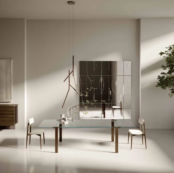 Maybe mirror with a black lacquered wood frame covered by a superimposition of Tonelli mirrors