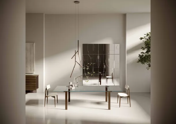 Maybe mirror with a black lacquered wood frame covered by a superimposition of Tonelli mirrors