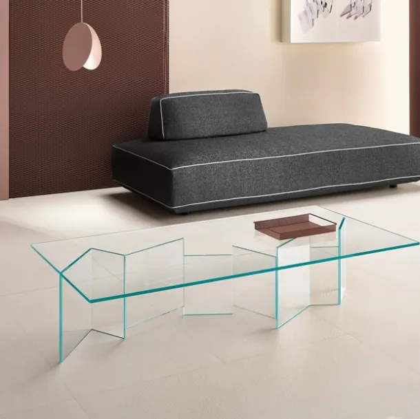 Metropolis glass coffee table by Tonelli