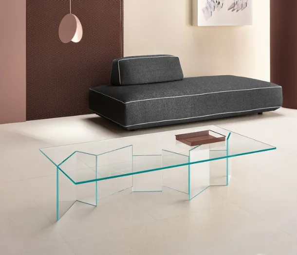 Metropolis glass coffee table by Tonelli