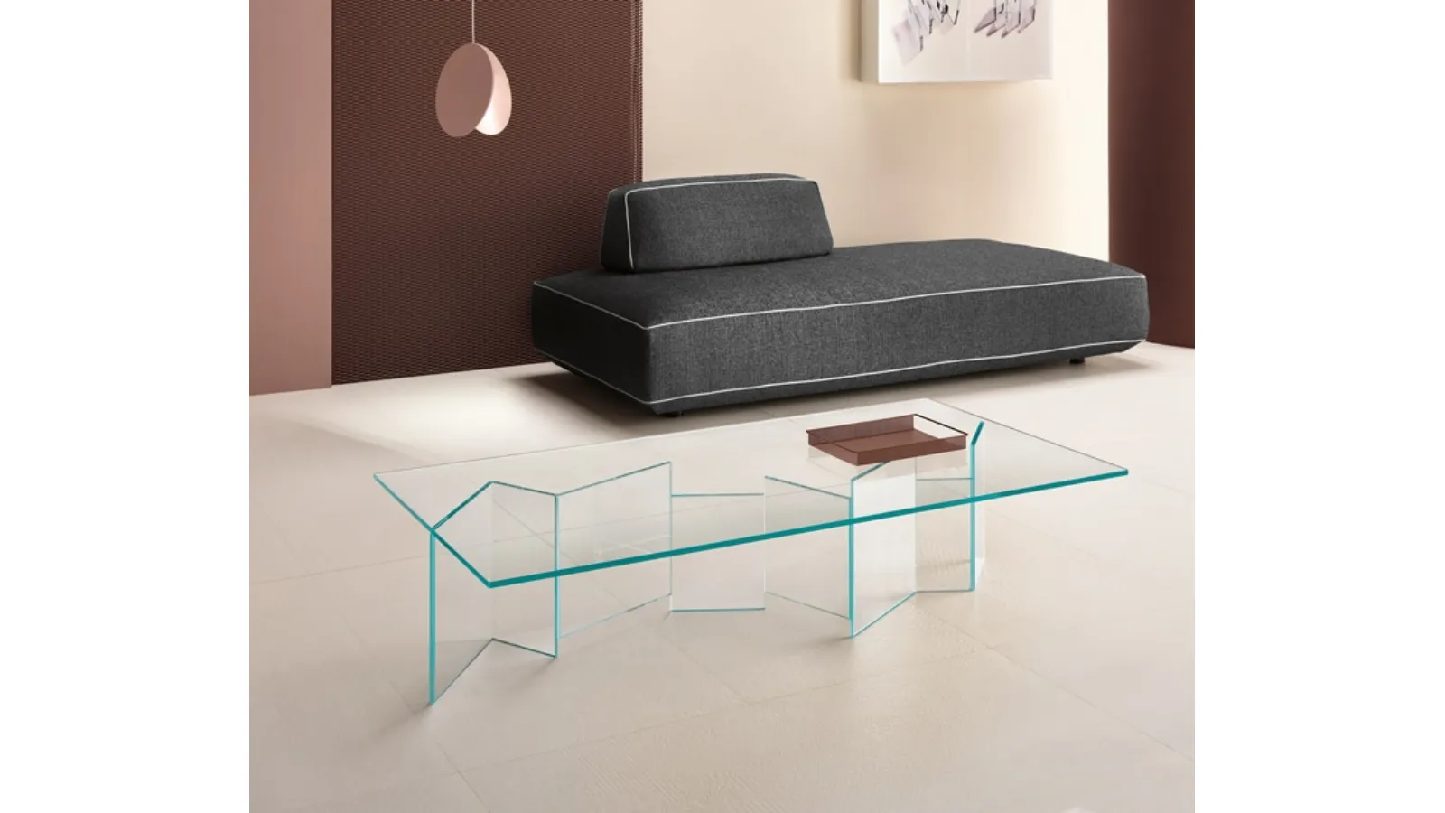 Metropolis glass coffee table by Tonelli